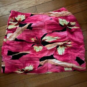 H&M Vibrant Pink Floral Mini Skirt